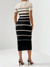 Chic and Sleek: Color Striped Print Bodycon Dress