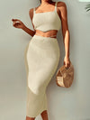 Beach Chic: Knit Cropped Vest and Cover-Up Skirt Set for Summer Fun