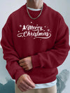 Festive Cheer: Men's Christmas Letter Printed Drop Shoulder Sweatshirt