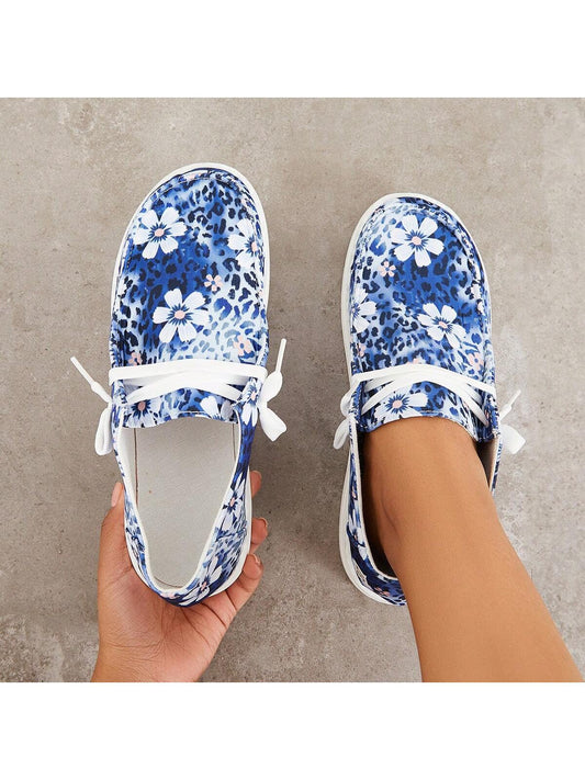 Floral Print Flat Loafers: Stylish and Lightweight Walking Shoes