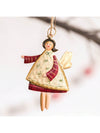 Charming Countryside Double-Sided Metal Christmas Tree Ornaments - Set of 4 Santa Claus Pendants