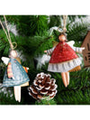 Charming Countryside Double-Sided Metal Christmas Tree Ornaments - Set of 4 Santa Claus Pendants