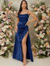 Effortless Elegance for Your Special Day with Split Thigh Satin Cami Bridesmaid Dress