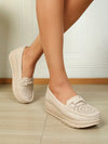 Chic and Comfy: Women's Hollow Breathable Slip-on Wedge Loafers