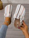 Elevate your fashion game with these Square Buckle Striped Women's Flat <a href="https://canaryhouze.com/collections/women-canvas-shoes" target="_blank" rel="noopener">Shoes</a>. Featuring a sleek square buckle design and trendy striped pattern, these shoes add a touch of sophistication to any outfit. The flat sole provides comfort while still maintaining a stylish look. Perfect for any fashion-forward individual.