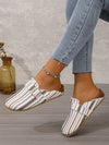 Step up Your Style Game with Square Buckle Striped Women's Flat Shoes