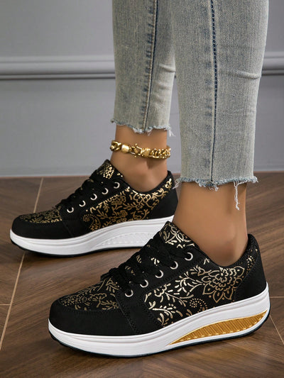 Stylish and Comfortable Casual Sports Shoes with Wedge Heel and Thick Sole