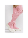 Step Up Your Style with Chunky Sole Thigh High Denim Sneakers