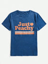 Just Peachy: Letter Graphic Tee for Effortless Style