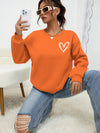 Heartfelt Comfort: Heart Print Drop Shoulder Sweatshirt