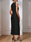 Color detail 17 of Chic Sleeveless Maxi Dress for Women - Elegant Long Dress by EMERY ROSE for dress styling