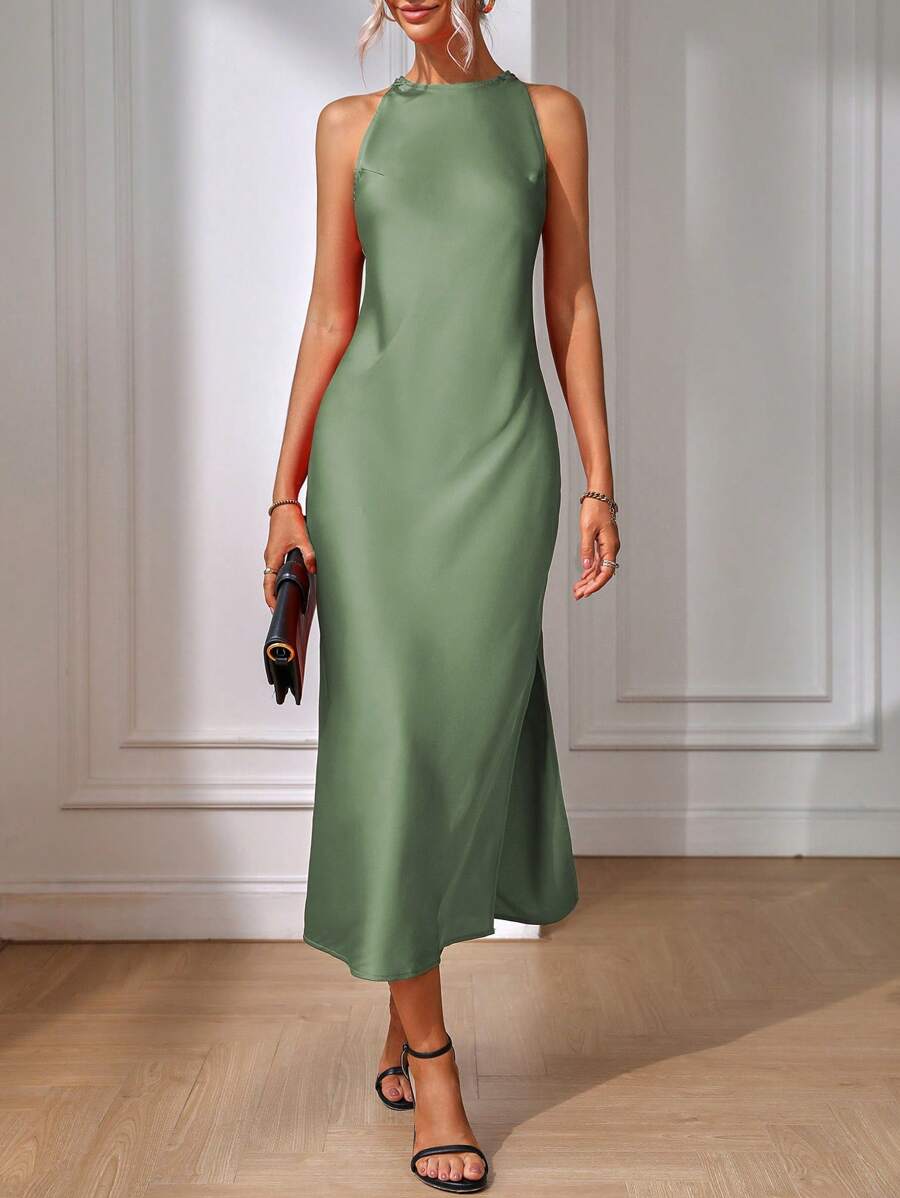 Side view 12 of Chic Sleeveless Maxi Dress for Women - Elegant Long Dress by EMERY ROSE for dress styling