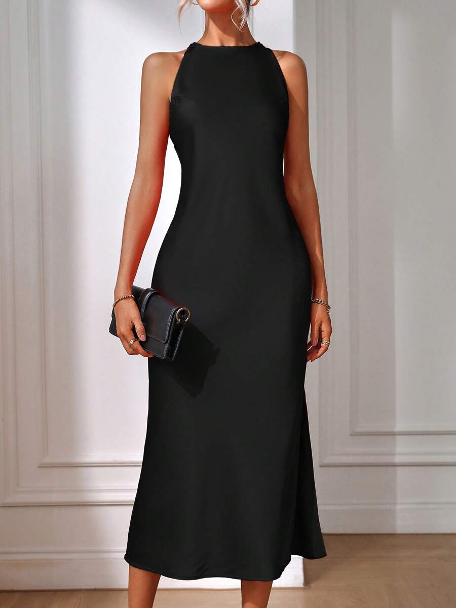 Close-up view 18 of Chic Sleeveless Maxi Dress for Women - Elegant Long Dress by EMERY ROSE for dress styling