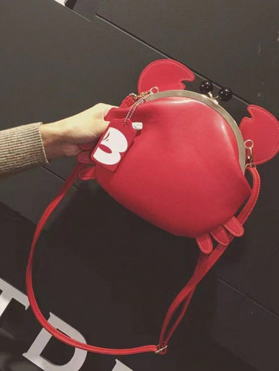 Whimsical Crab Kiss-Lock Crossbody Bag - Fun & Playful Novelty Accessory!