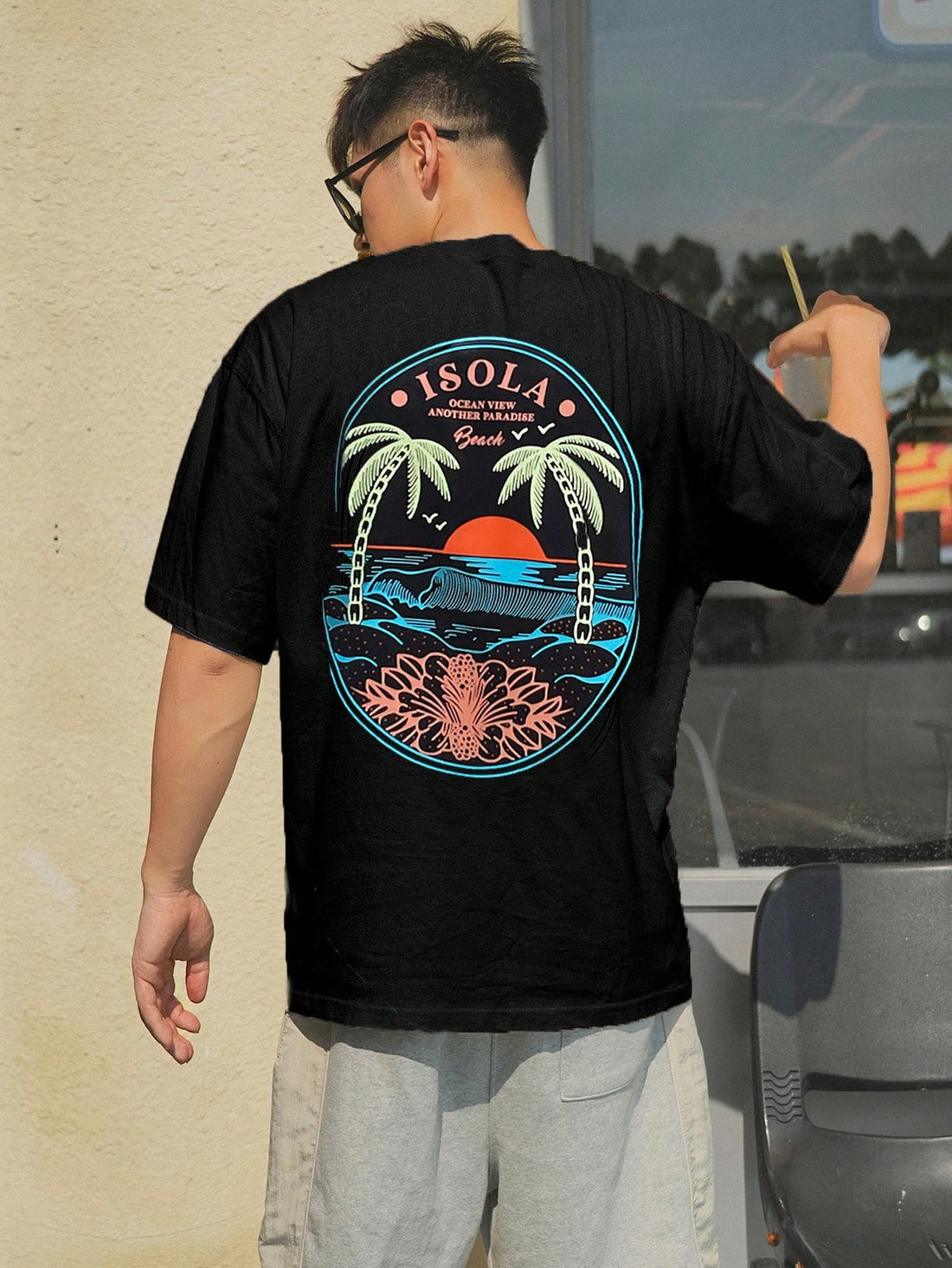 Stay cool and stylish this summer with our Summer Vibes: Men's Cotton Palm Tree Print Drop Shoulder Tee. Made with high quality cotton, this shirt features a playful palm tree print and a drop shoulder design for added comfort. Perfect for any warm weather occasion, embrace the season with our trendy and breathable tee.