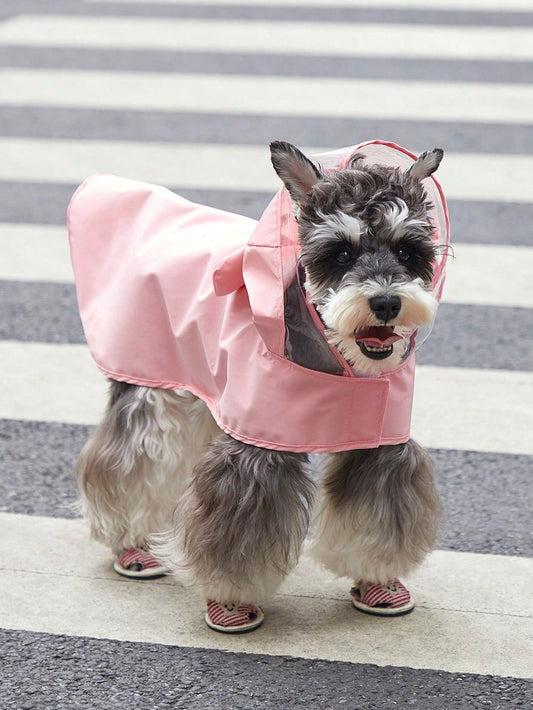 Adorable Printed Hooded Cape with Transparent Brim for Cats, Dogs, and Pigs