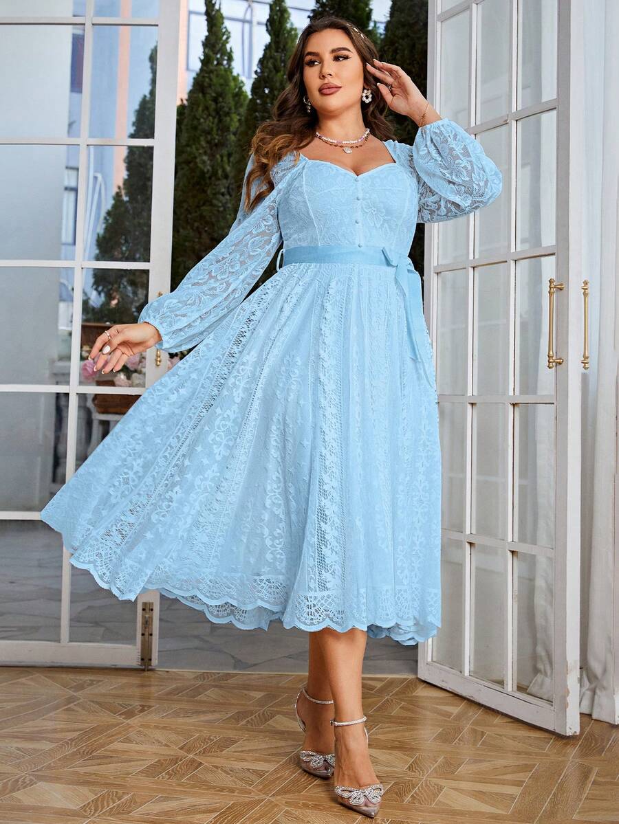 vintage lace dress plus size Graceful Allure: Vintage Modest Lace Wedding Dress with Sleeves Plus Size Size 24W / White / No Veil