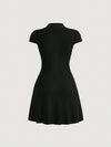 Chic and Sophisticated: Mock Neck Seam Detail Dress