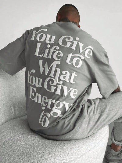 Embrace Your Style with the Ultra-Loose Men's Slogan Graphic T-Shirt