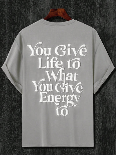 Embrace Your Style with the Ultra-Loose Men's Slogan Graphic T-Shirt