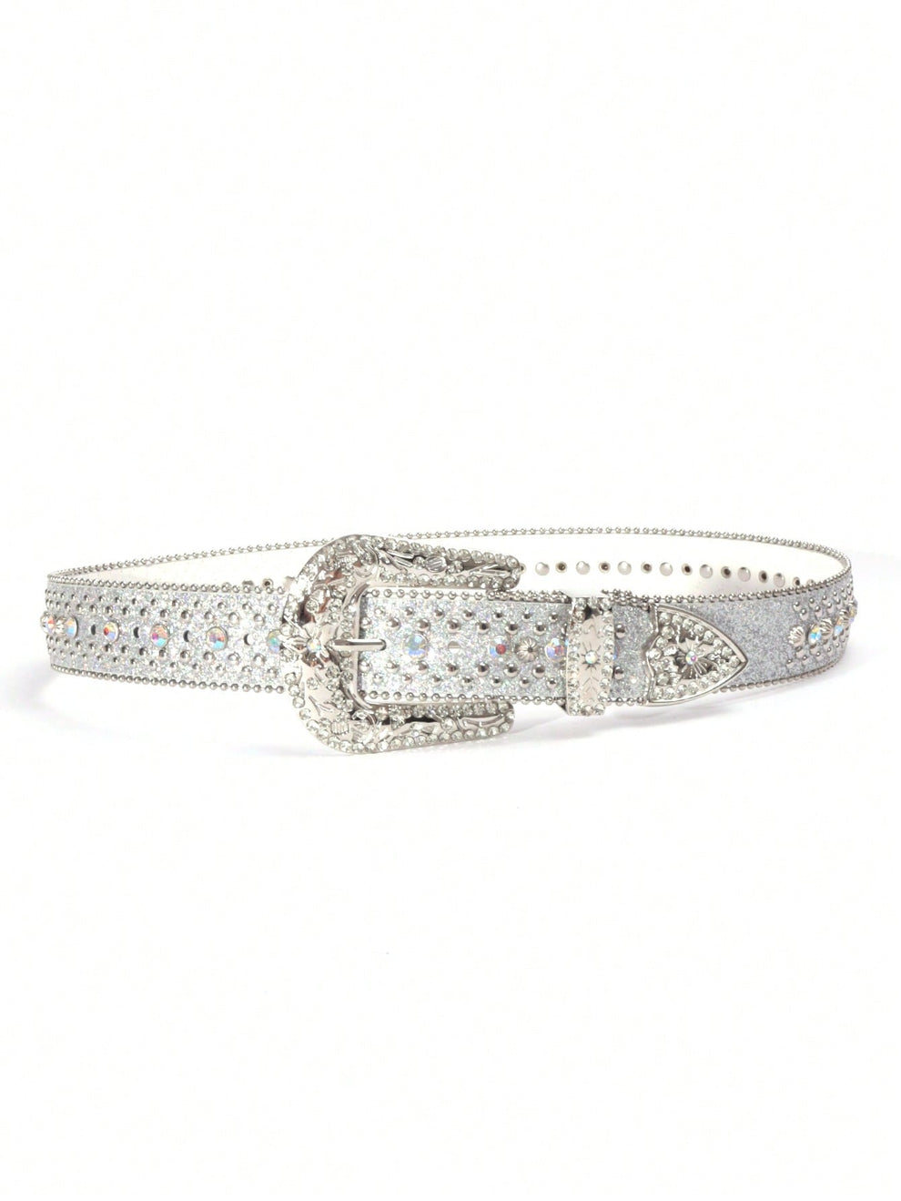 Crystal Studded Leather Belt