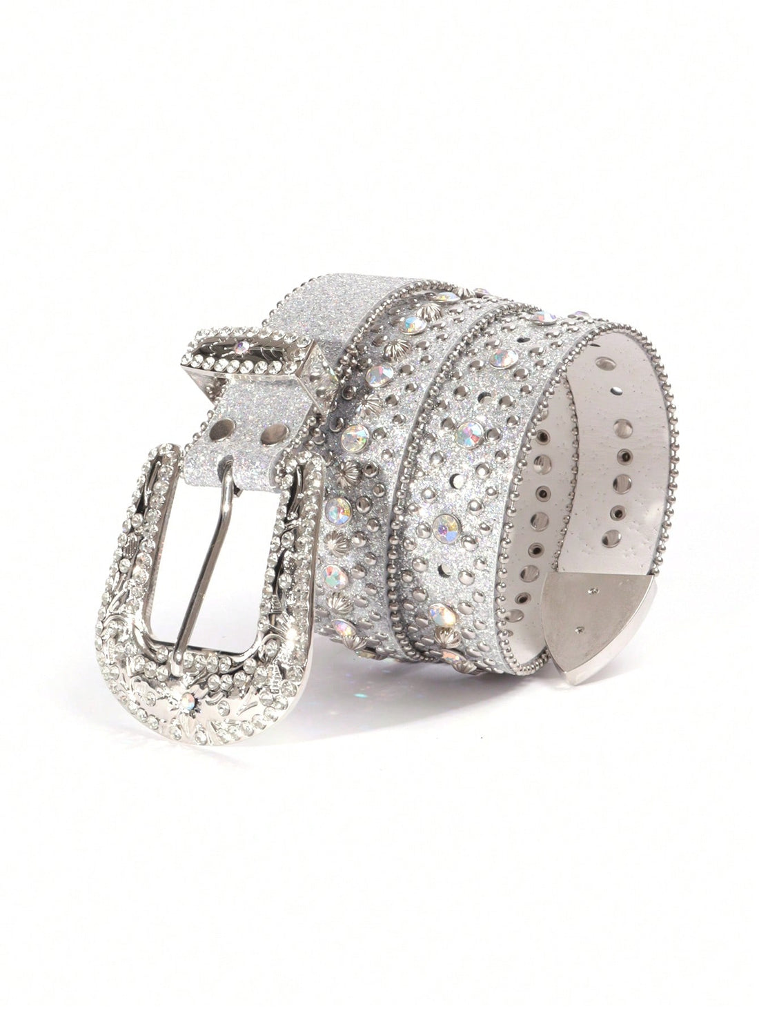 Sparkle and shine in this luxurious rhinestone-studded western style belt. Made with high-quality crystal-embellished leather, this belt is perfect for both men and women. Elevate your wardrobe with a touch of opulence and sophistication.