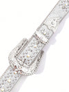 Sparkling Rhinestone-Studded Western Style Belt - Luxe Crystal-Embellished Leather for Men & Women