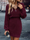 Cozy Chic Style with Essence Quarter-Zip Drop Shoulder Sweater Dress