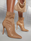Step Out in Style: Pointy Toe Stiletto Heeled Boots with Side Zipper