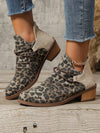 Leopard Chic: New Women's Motorcycle Boots with Mid Heels for Spring and Autumn