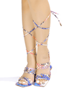 Spike Strappy Heels: Unique and Colorful Rainbow Candy Style