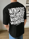 Men's Baggy Crew Neck Slogan Tee: Casual Korean Fashion Summer Knit Top