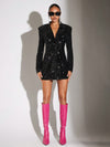 Chic Sequin Lapel Neck Blazer Dress - Elevate Your Evening Look