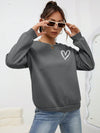 Heartfelt Comfort: Heart Print Drop Shoulder Sweatshirt