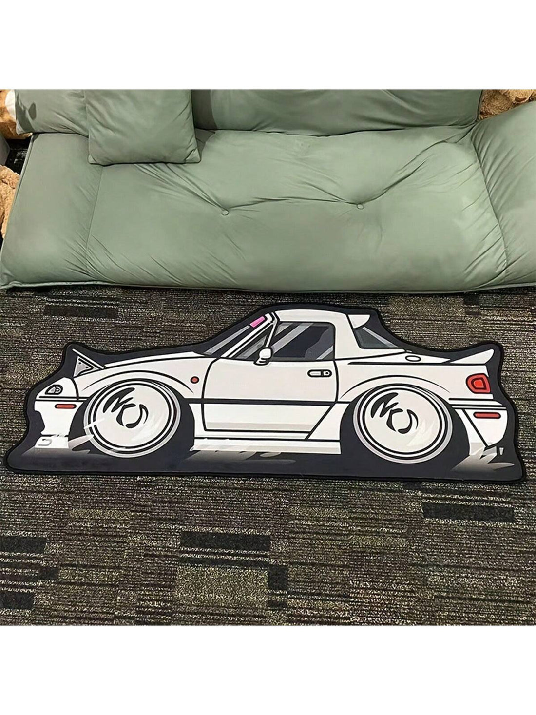 Car-Themed Crystal Velvet Thickened Carpet - Stylish & Non-Slip for Bedroom, Dressing Room, and Gaming Room