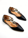 Rhinestone Glamour: Women's Luxurious Hollow-Out Party Flats