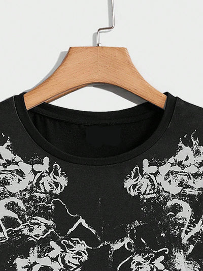 Halloween Skull Pattern Print Tshirt for Men: Embrace Your Dark Side