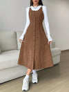 Chic Corduroy Button-Front Dress for Effortless Style