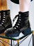 Sassy and Sturdy: Lucian Lace-Up Lug Platform Spike Ankle Boots