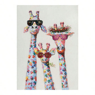 Adorable Giraffe Family Canvas Wall Art: Perfect Decor for Kids' Bedrooms and NurseriesAC