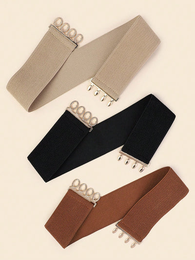 3-Piece Metal Buckle Wide Waist Belt Set: The Perfect Cinch for Dresses