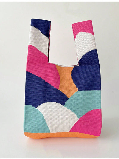 Chic Multicolor Patchwork Shoulder Tote: Your Stylish Companion for Any Occasion