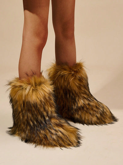 Cozy Chic: Women's Non-Slip Plush Boots with Modern Design