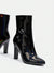 Chic and Sophisticated: Ladies Elegant Black Side Zipper High Heel Fashion Boots