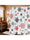 Charming Winter Wonderland: Cartoon Snowflake Shower Curtain for a Cozy Bathroom Retreat