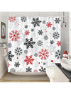 Charming Winter Wonderland: Cartoon Snowflake Shower Curtain for a Cozy Bathroom Retreat