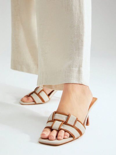 Chic and Stylish: Premium Braided Heeled Mule Sandals