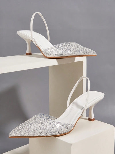 Sparkling Blue High Heel Sandals: Perfect for Weddings, Parties, and More