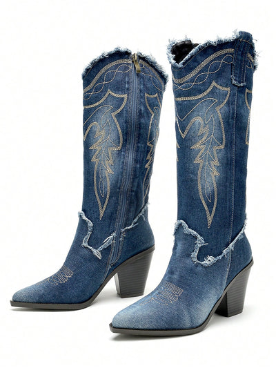 Step up your style game with our Chic Embroidered Denim High Heel <a href="https://canaryhouze.com/collections/women-boots" target="_blank" rel="noopener">Boots</a>. These boots are not only stylish, but also comfortable with a high heel. The embroidered design adds a touch of sophistication. Elevate your look and confidence with these boots.
