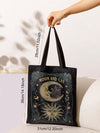 Enchanting Moon Cat Graphic Shopper Bag for Casual Fairycore Style